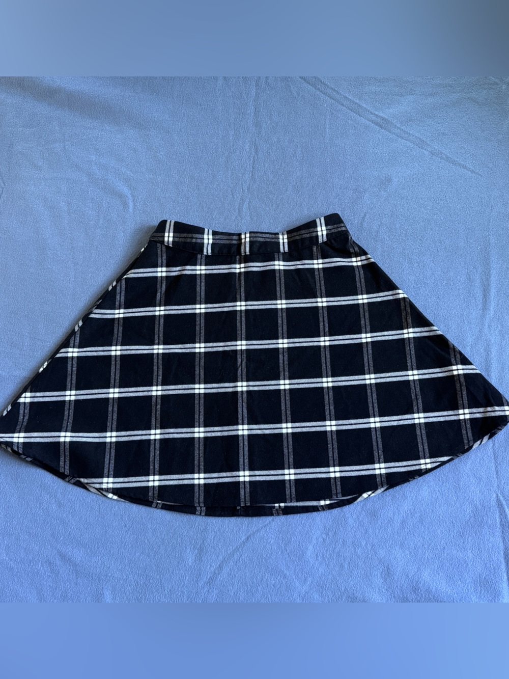 Classic Black Plaid A-Line Skirt